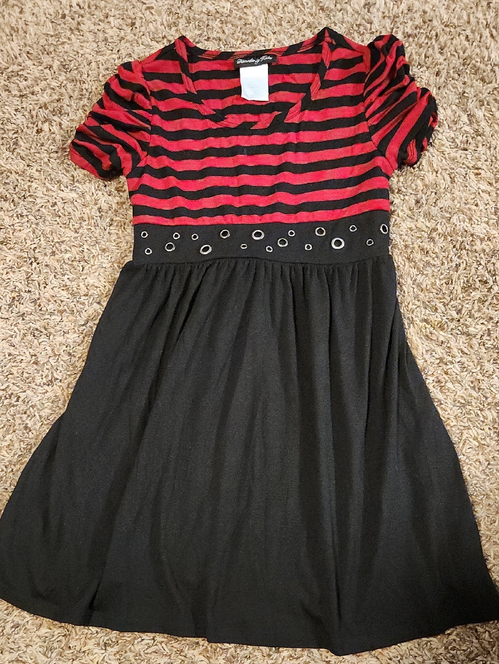 Striped Dress with Grommet Waist